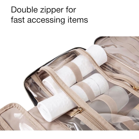 Bagsmart Black Quilted Cosmetic Toiletry Bag - Picture 3 of 7